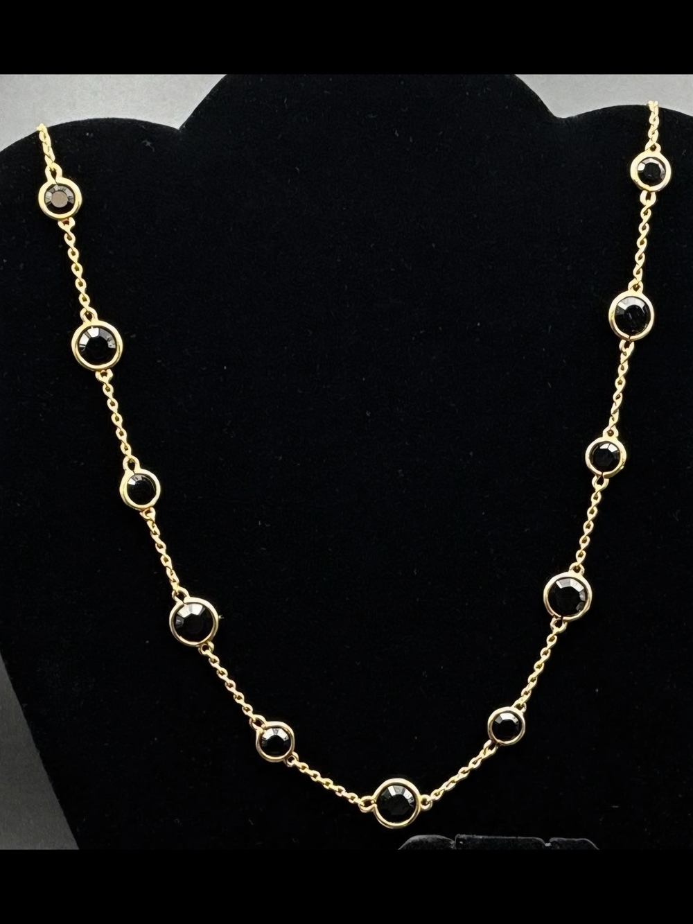 kate spade Gold Necklace with Black Station Stones